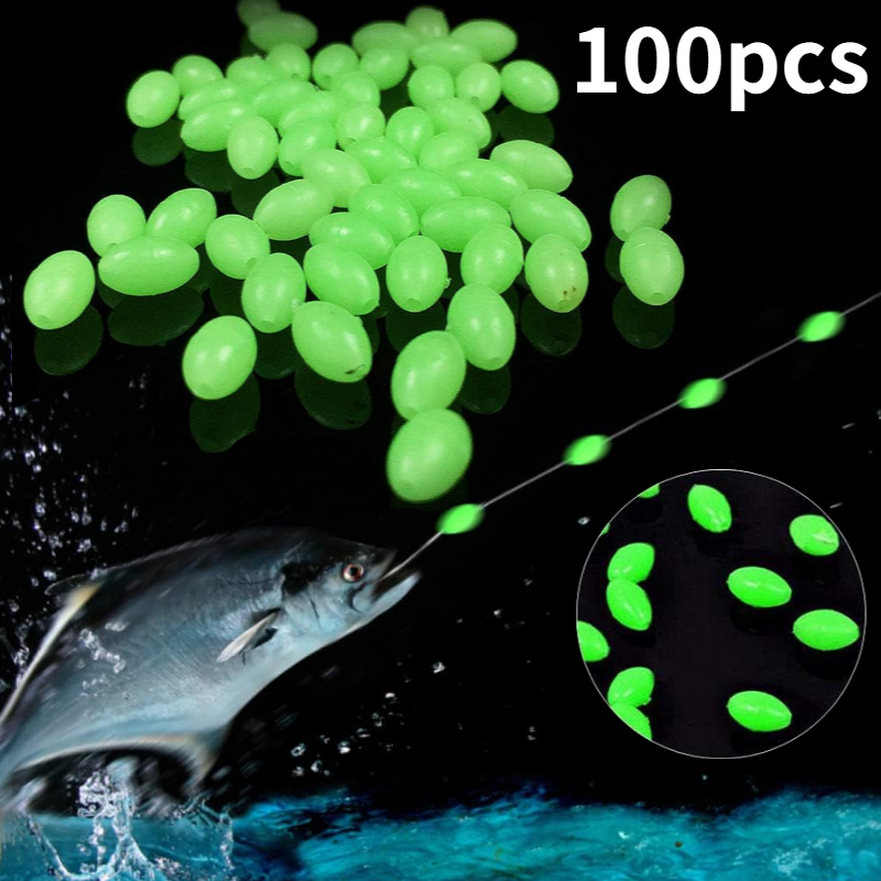 Night Float Fishing - 100 pcs/lot ovale nuit lumineuse perles